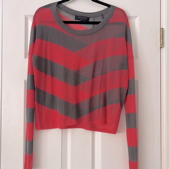 Rag & Bone pink and gray Tencel sweater - Picture 3 of 6